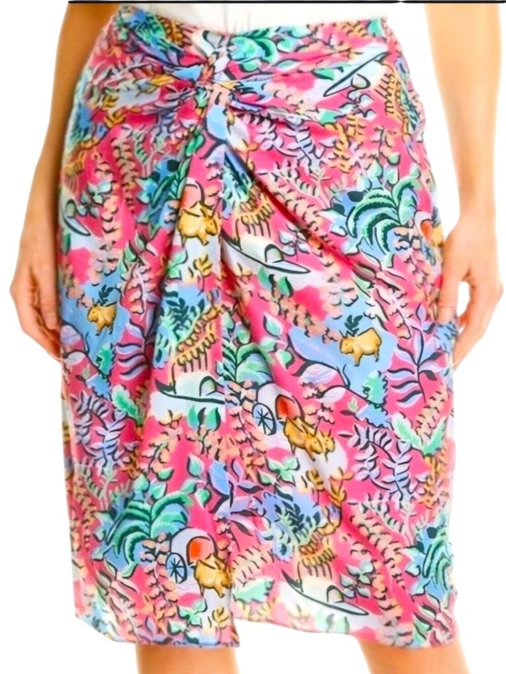 J. Mclaughlin Blakely Freshfield Pencil Skirt Tropical Floral Size 6